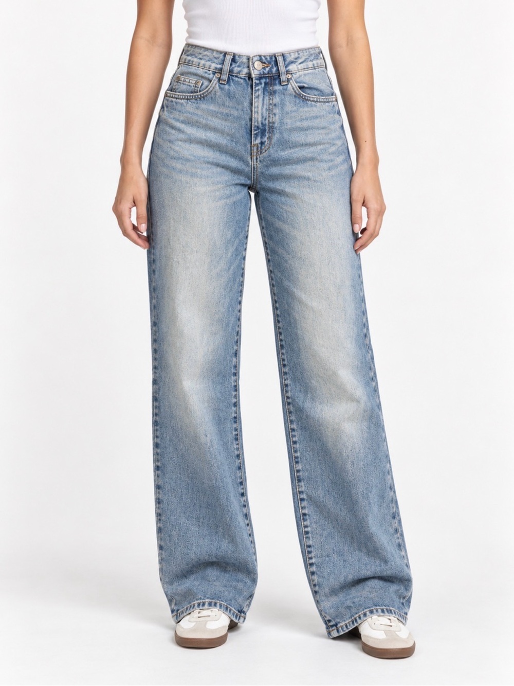 NWT Refuge High Rise Wide Leg Jeans Size 0 Light Wash Denim